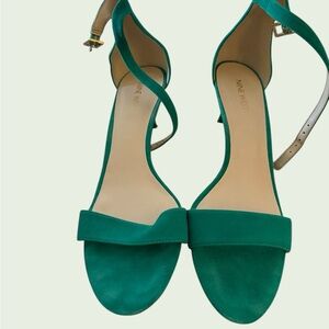 Nine West Teal Suede Open-Toe Ankle-Strap Sandals